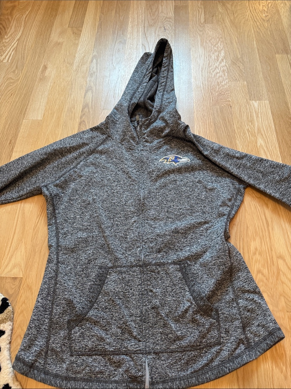 NFL Heather Gray Baltimore Ravens Pullover Hoodie